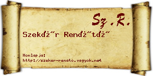 Szekér Renátó névjegykártya